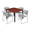 Regency Kee Square Table & Chair Set, Wood, Metal, Polypropylene Top TB4848CHBPBK44GY - alternate 1